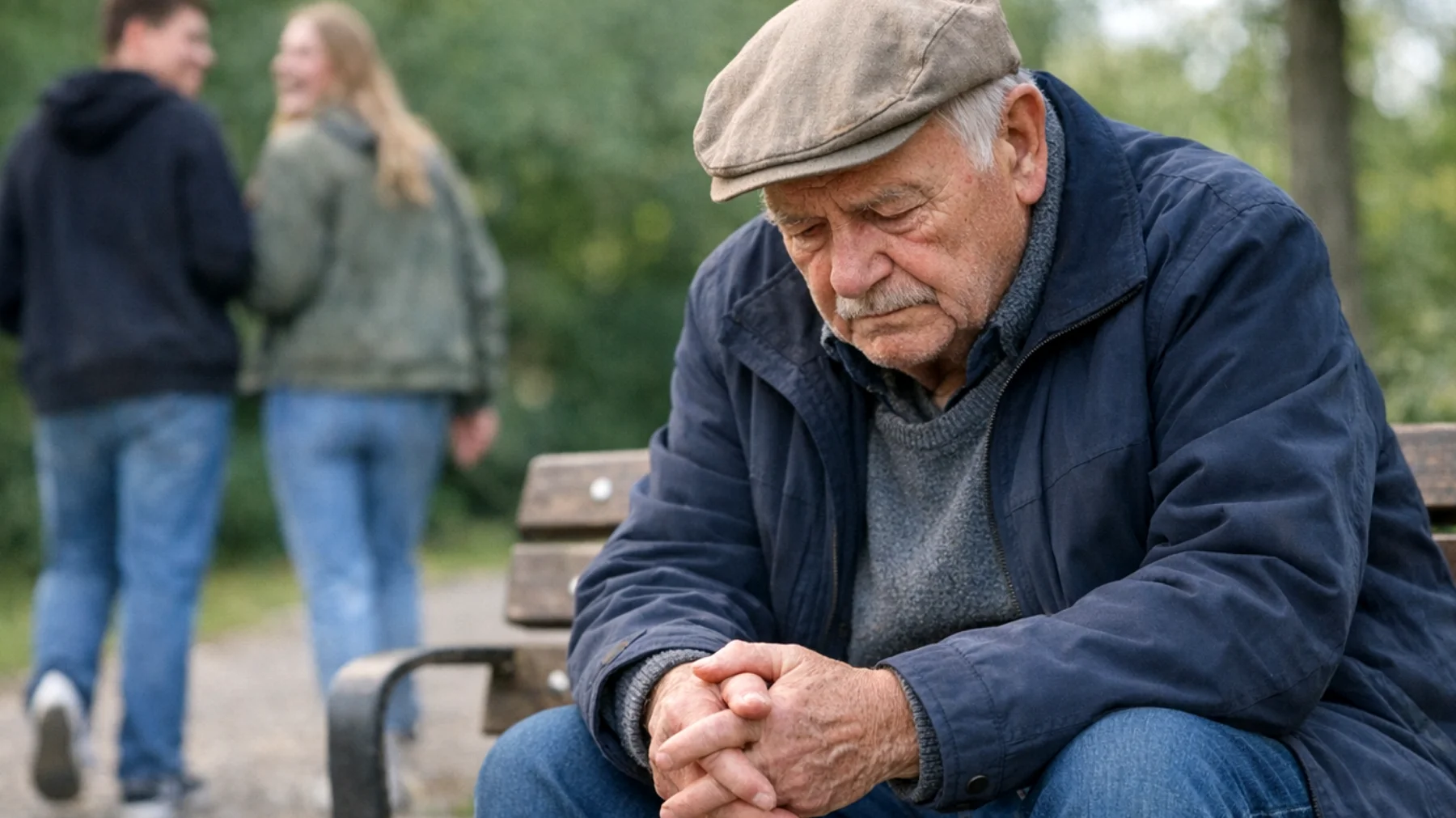 Ein Großvater, der seine Enkelkinder (Jugendliche) betreut, leidet unter intensiven Schuldgefühlen, weil er glaubt, in der Vergangenheit nicht genug für seine eigenen Kinder da gewesen zu sein – damals beruflich sehr eingespannt. Nun versucht er, diese alten Wunden durch übermäßiges Engagement mit den Enkeln wiedergutzumachen, was jedoch zu Spannungen führt: Er macht sich schuldig, wenn er eine Aktivität ablehnt, setzt sich über seine eigenen Grenzen hinweg und fühlt sich wertlos, sobald die Jugendlichen ihre natürliche Unabhängigkeit zeigen oder lieber Zeit mit Gleichaltrigen verbringen."
